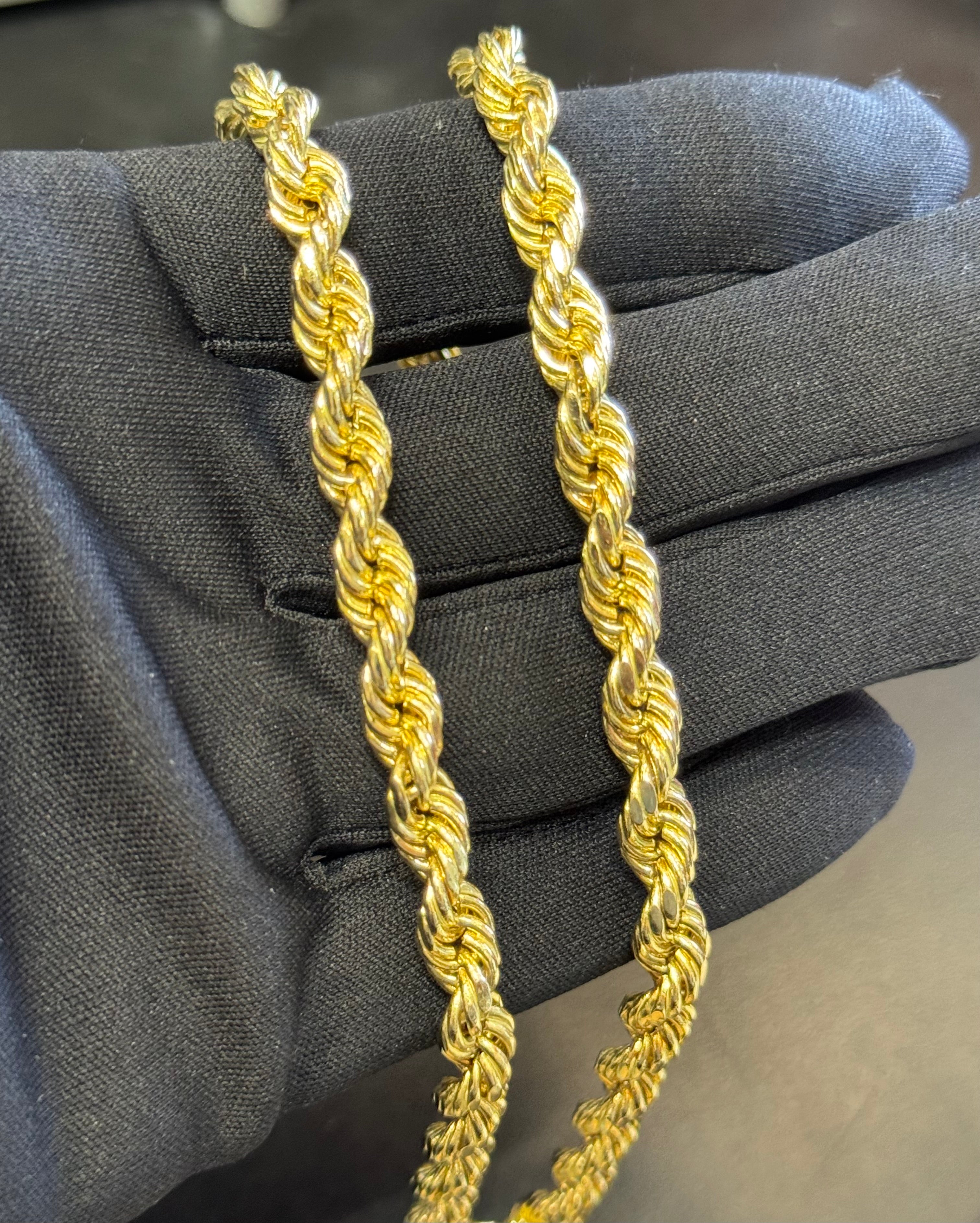 14K Gold Hollow Rope Chain