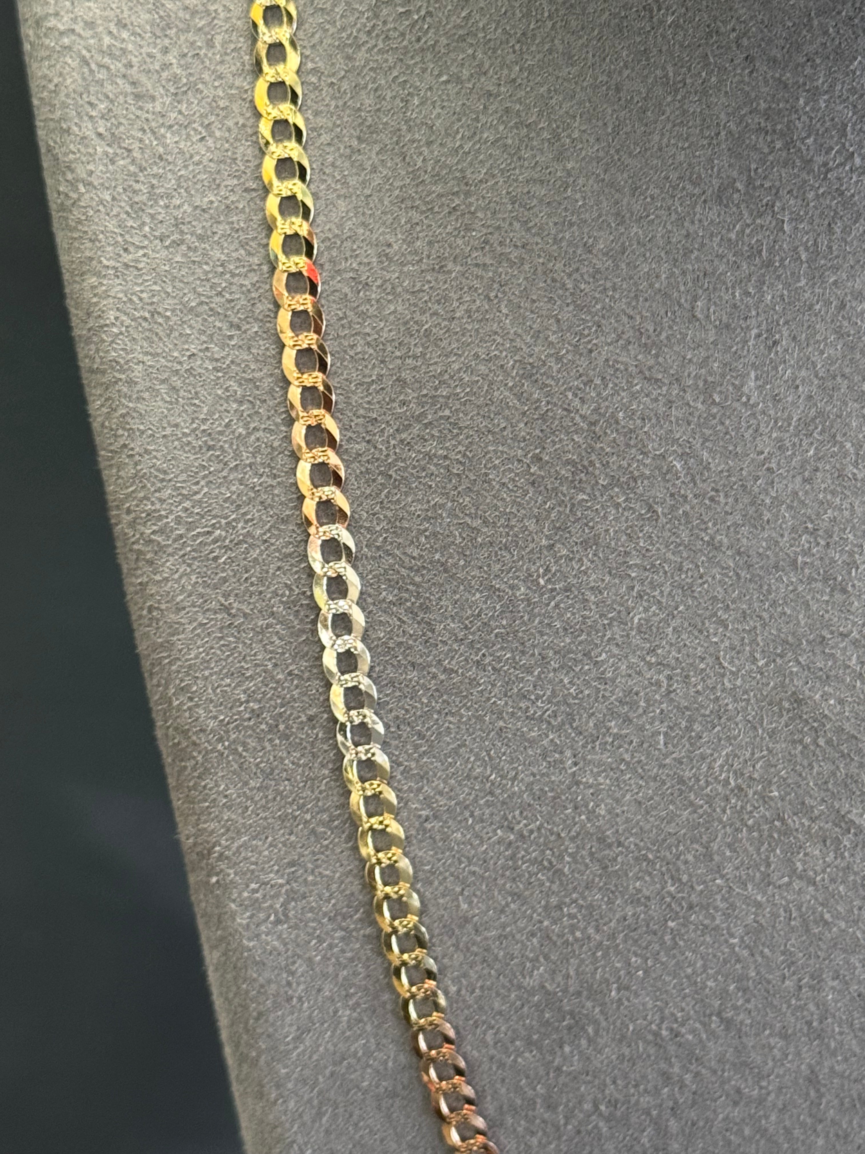 14K Gold Tri Tone Cuban Chain