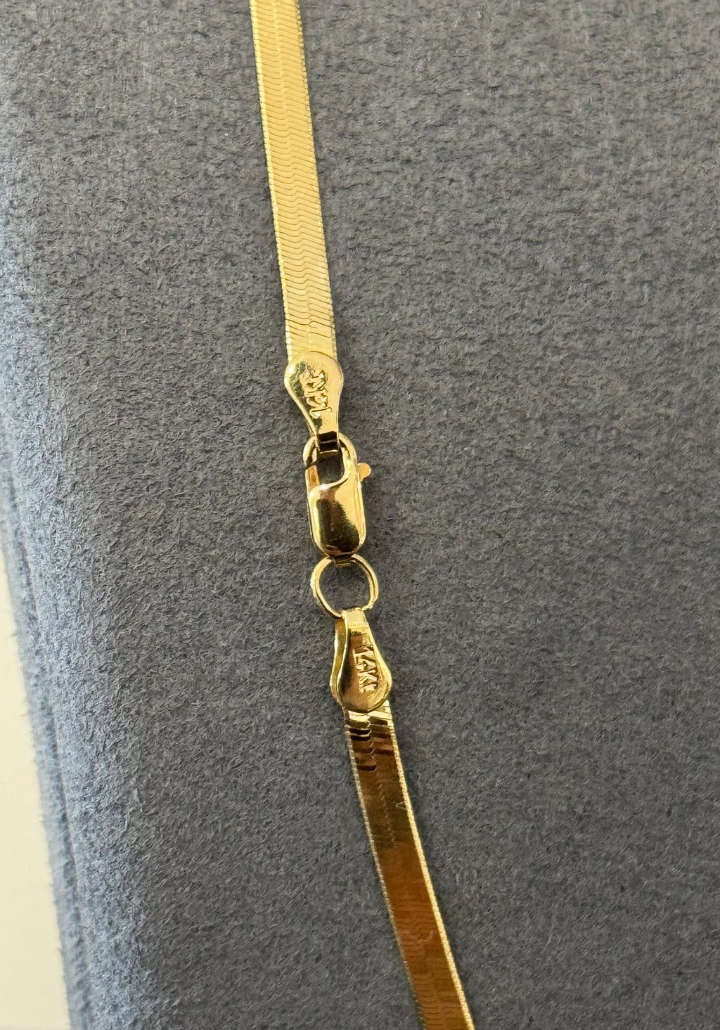 14K Gold Herringbone Chain