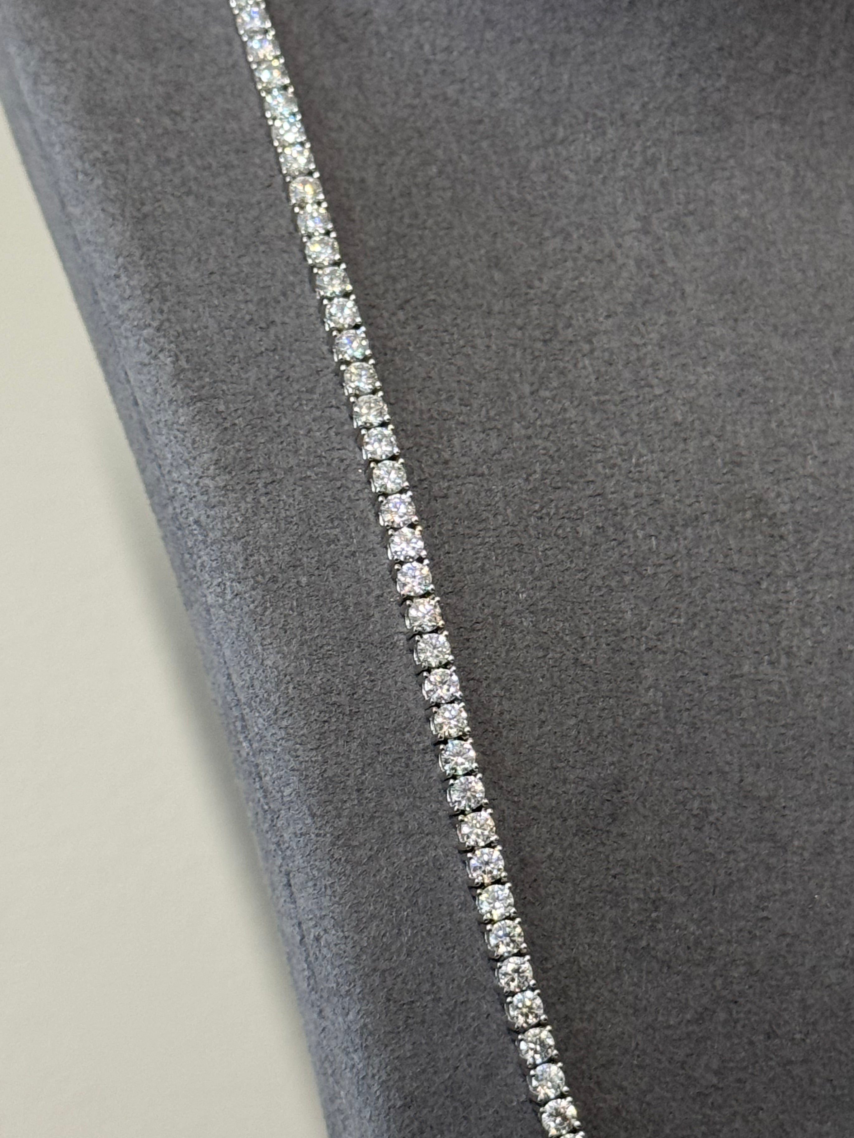 925 Sterling Silver Moissanite Stone Tennis Chain