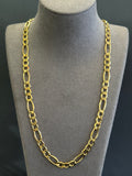 14K Gold Hollow Figaro Chain