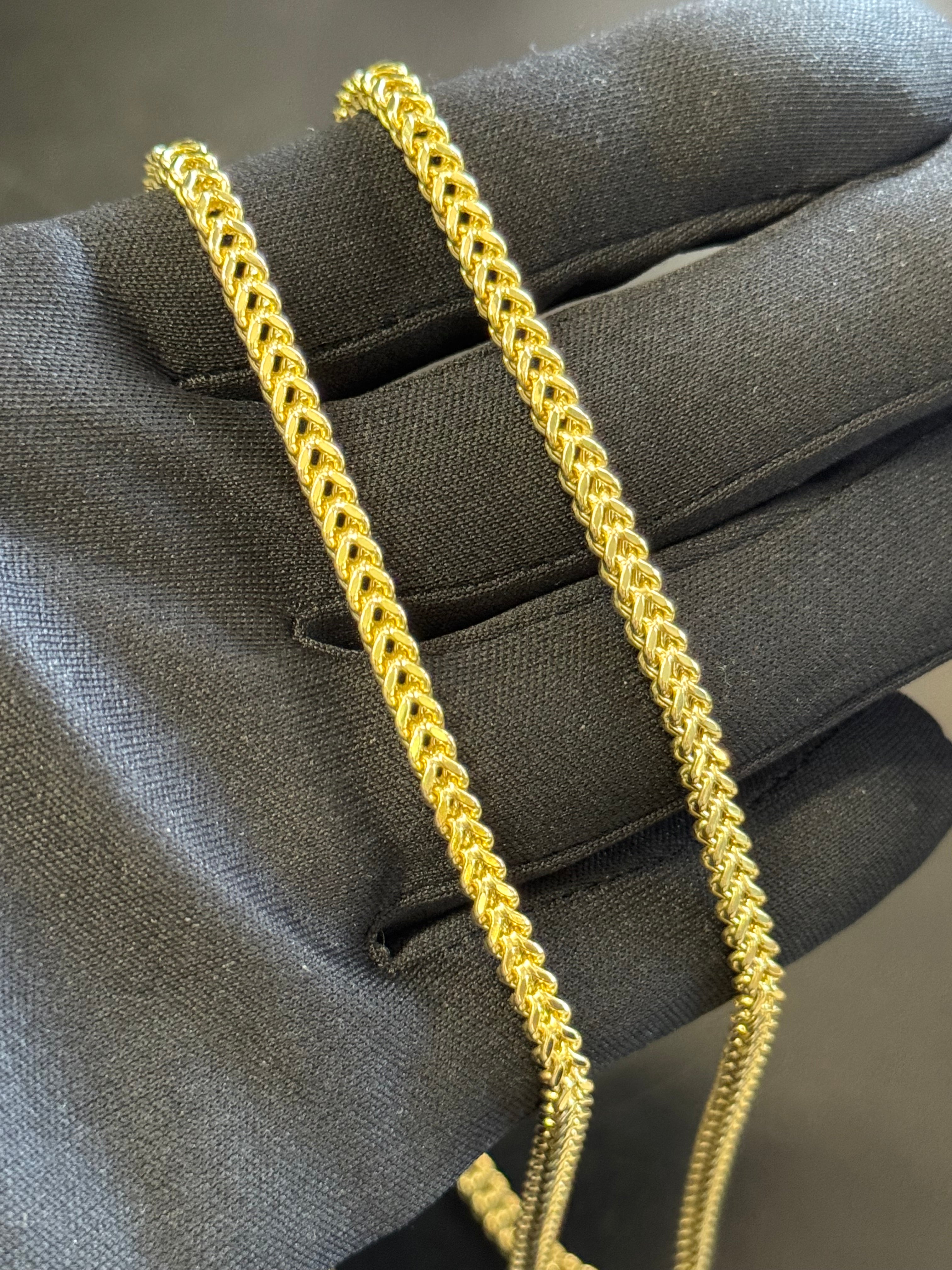 14K Gold Hollow Franco Chain