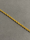 14K Gold Hollow Rope Chain Bracelet