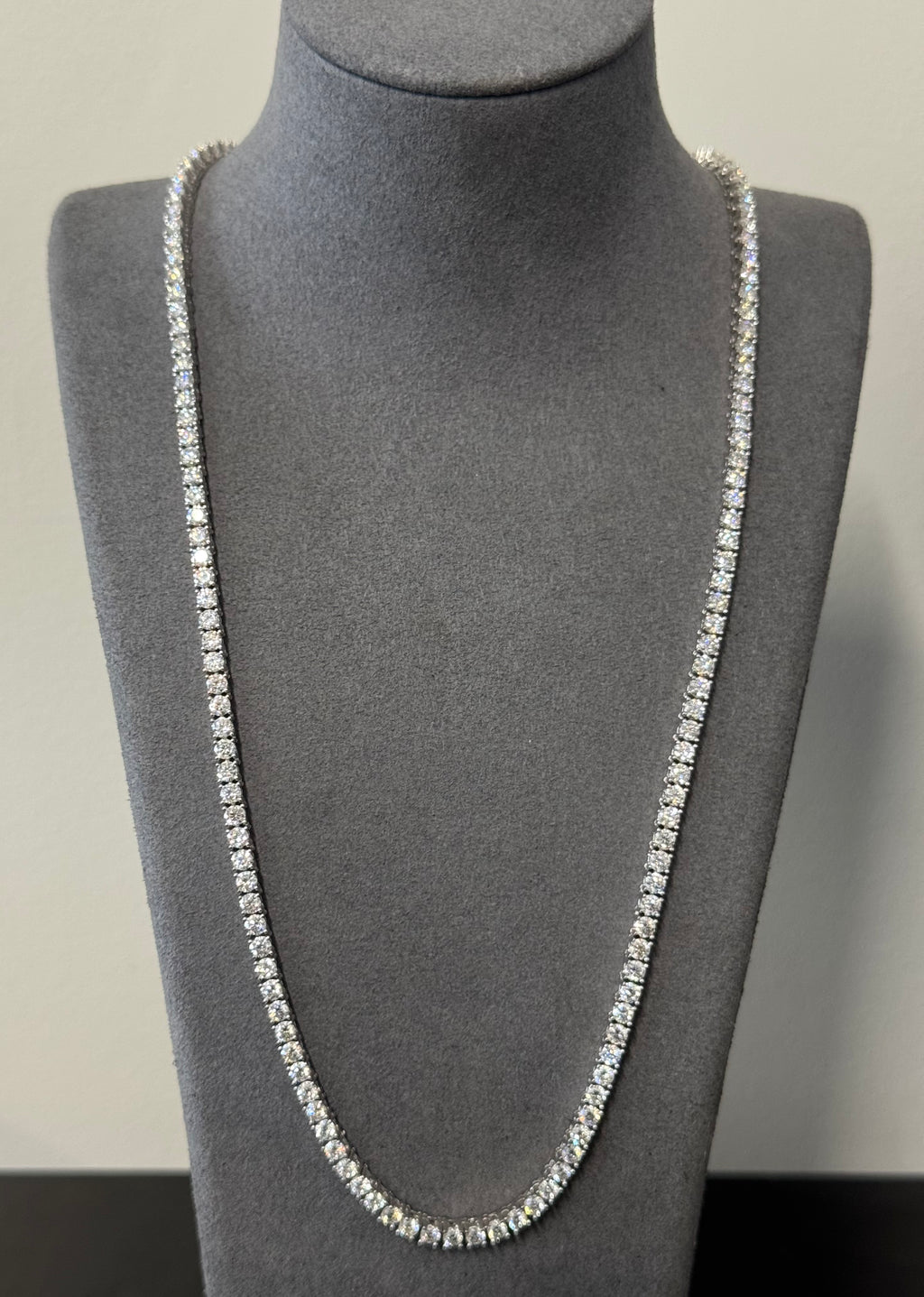 925 Sterling Silver Moissanite Stone Tennis Chain