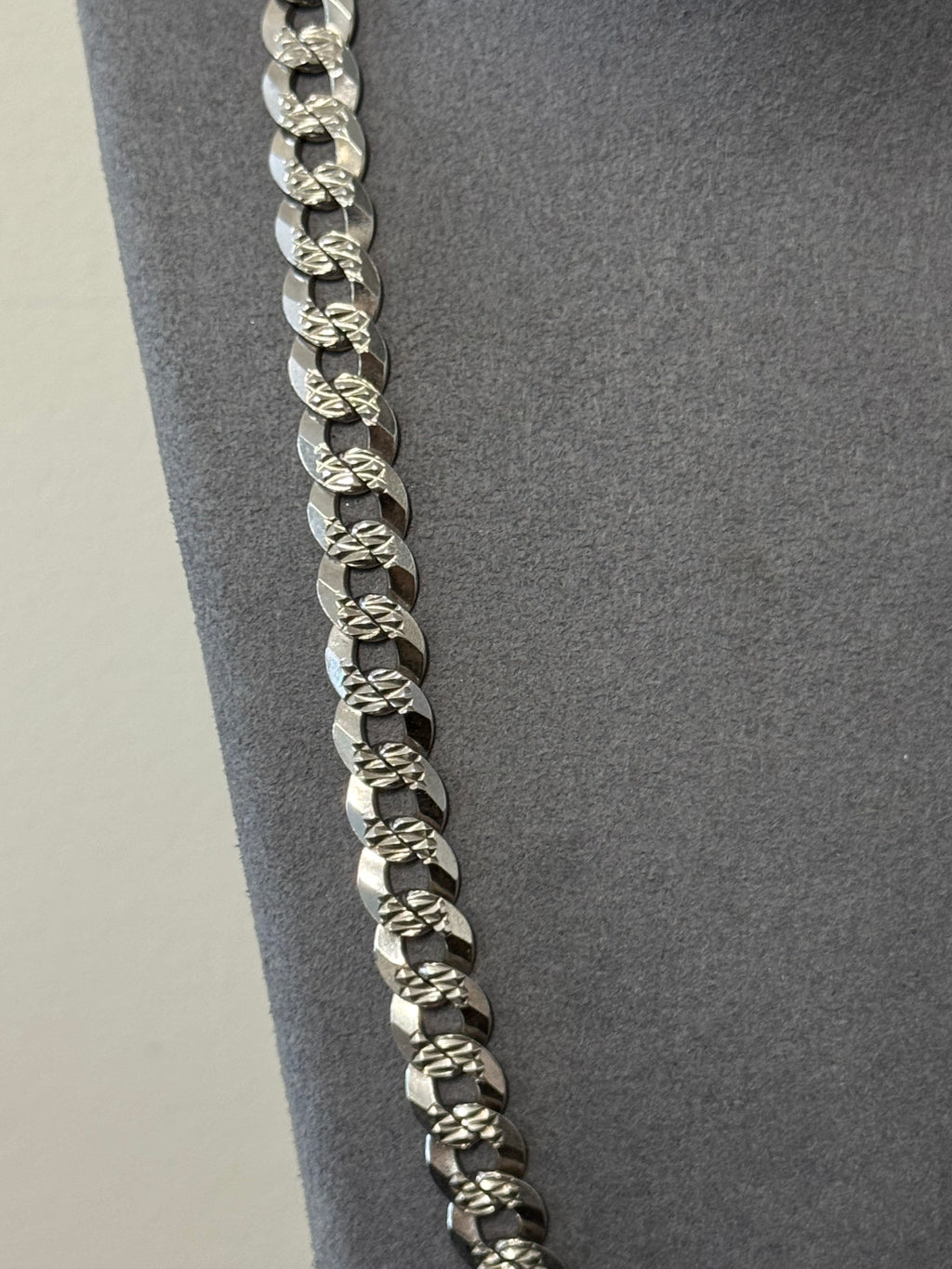 925 Sterling Silver Pave Cuban Chain