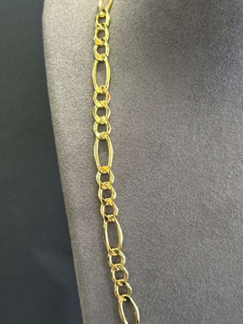 14K Gold Hollow Figaro Chain