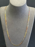14K Gold Tri Tone Cuban Chain