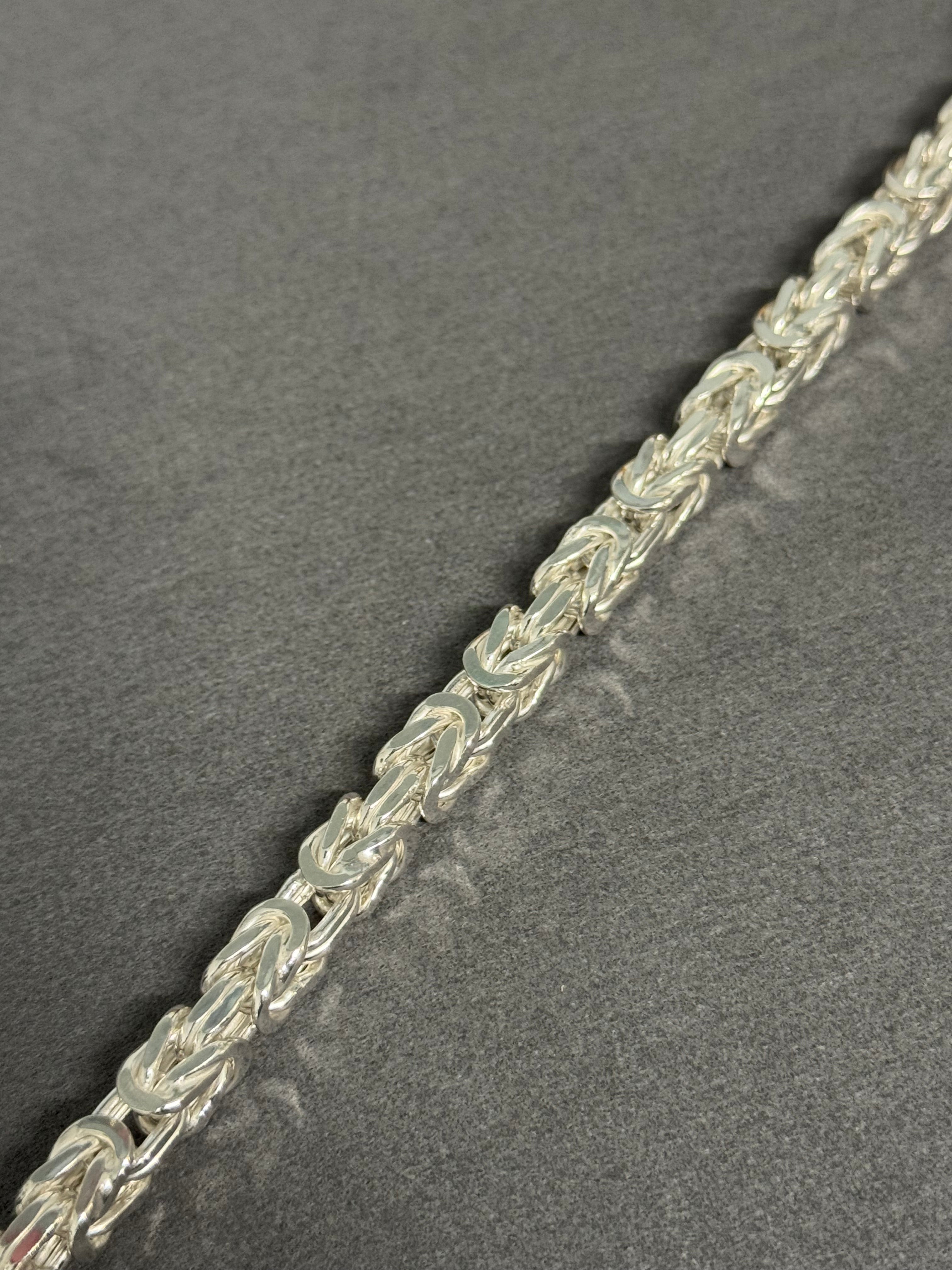 925 Sterling Silver Byzantine Chain Bracelet
