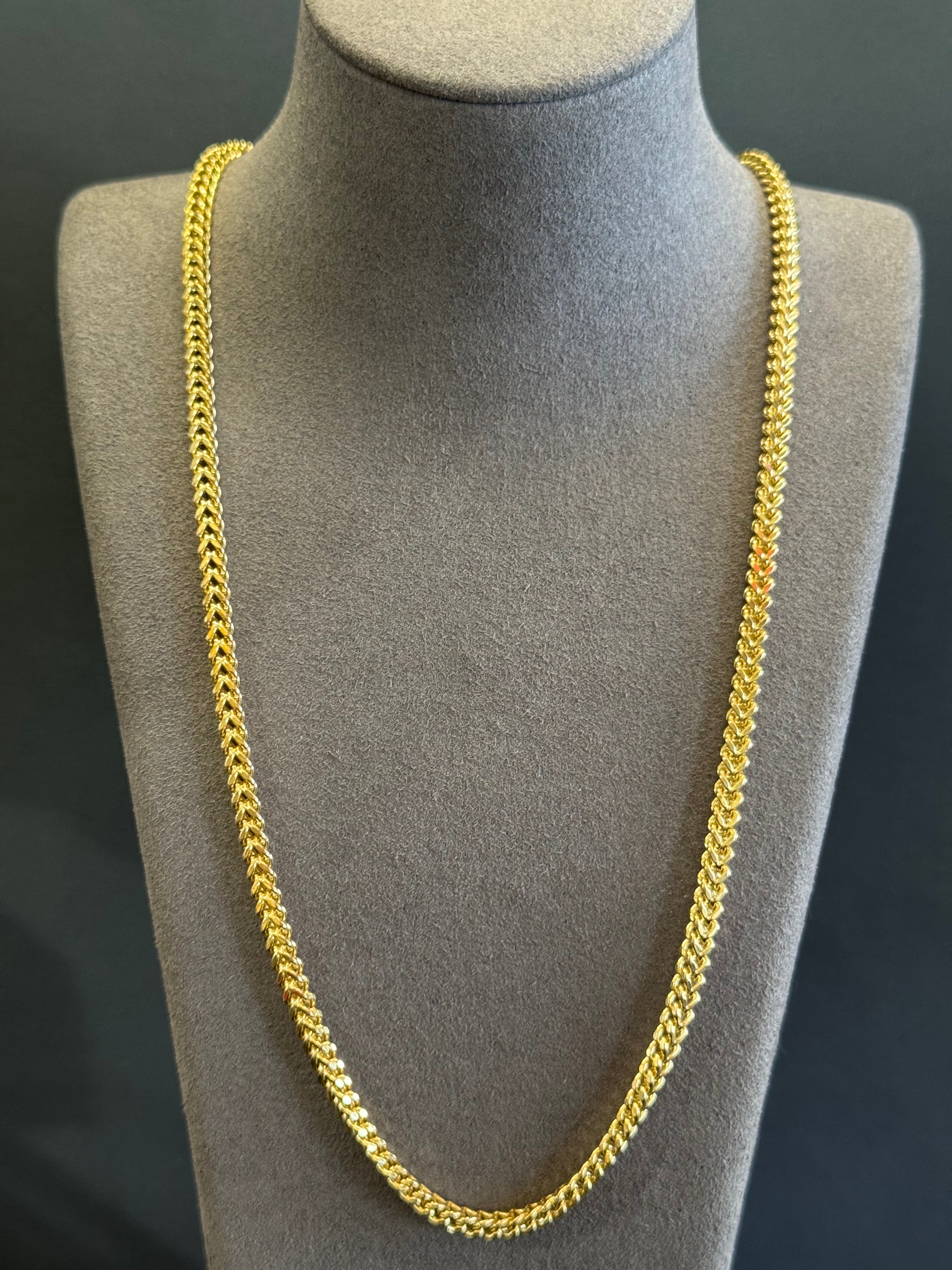 14K Gold Hollow Franco Chain