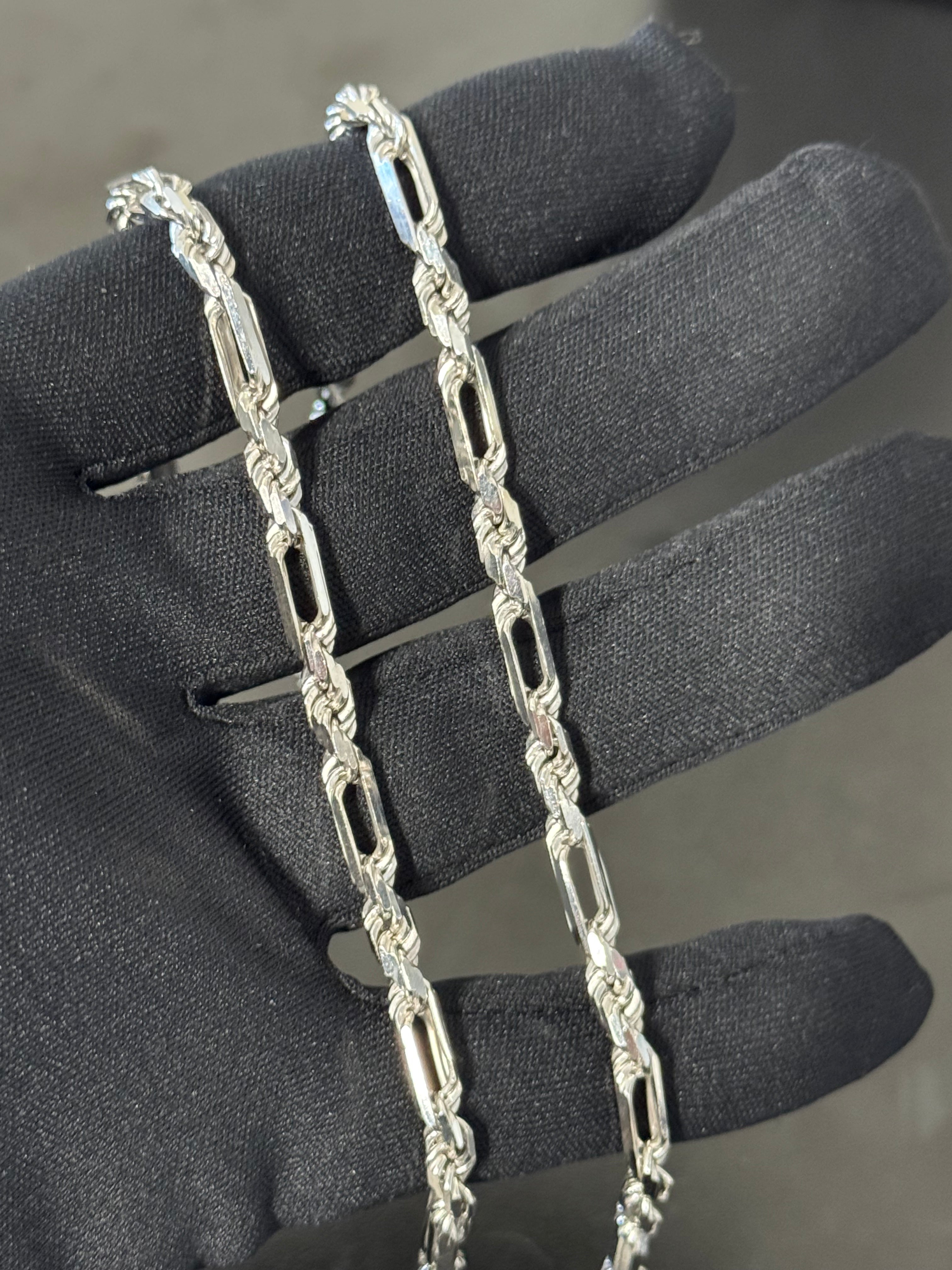 925 Sterling Silver Milano Figarope Chain