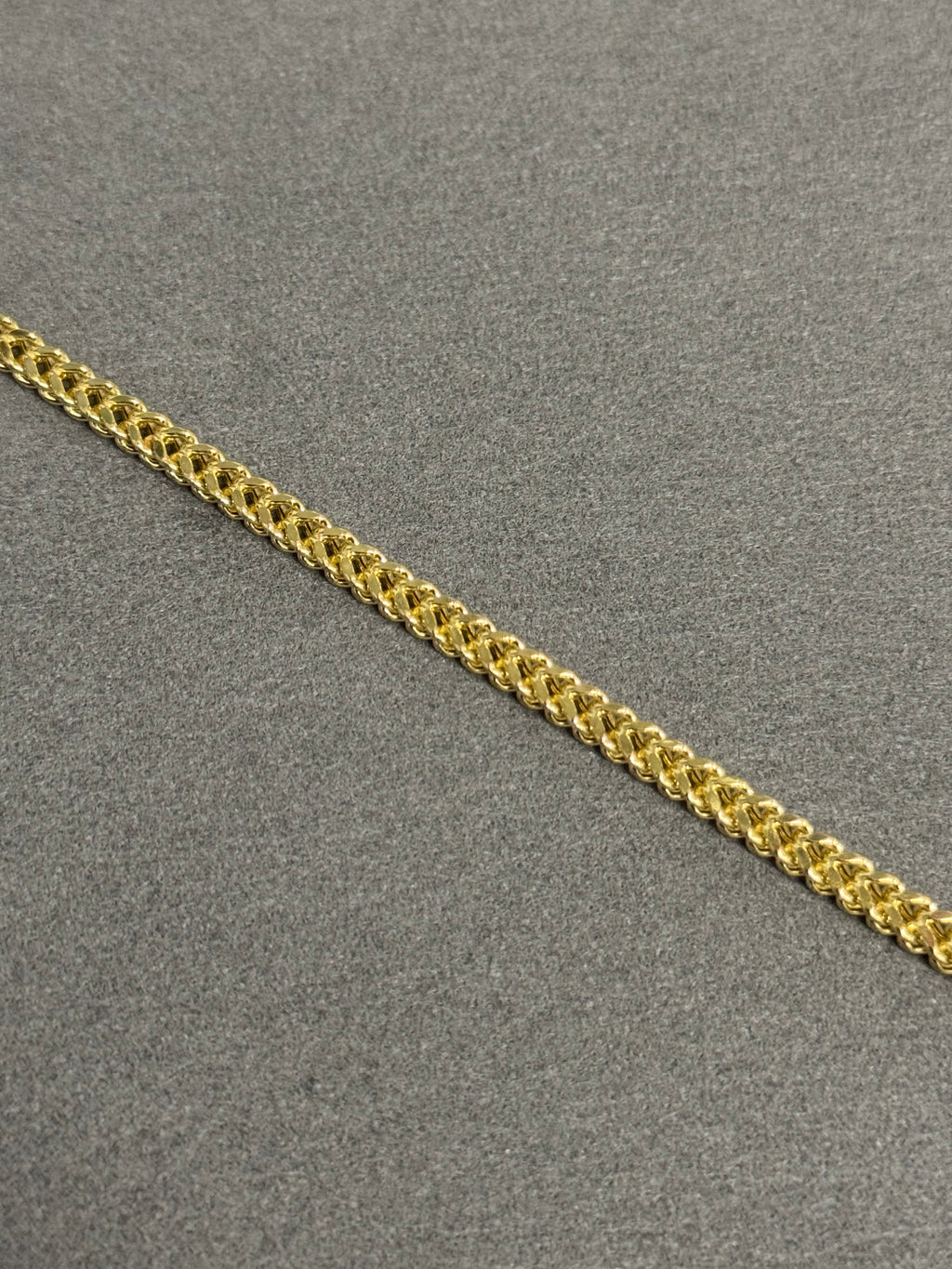 14K Gold Hollow Franco Chain Bracelet