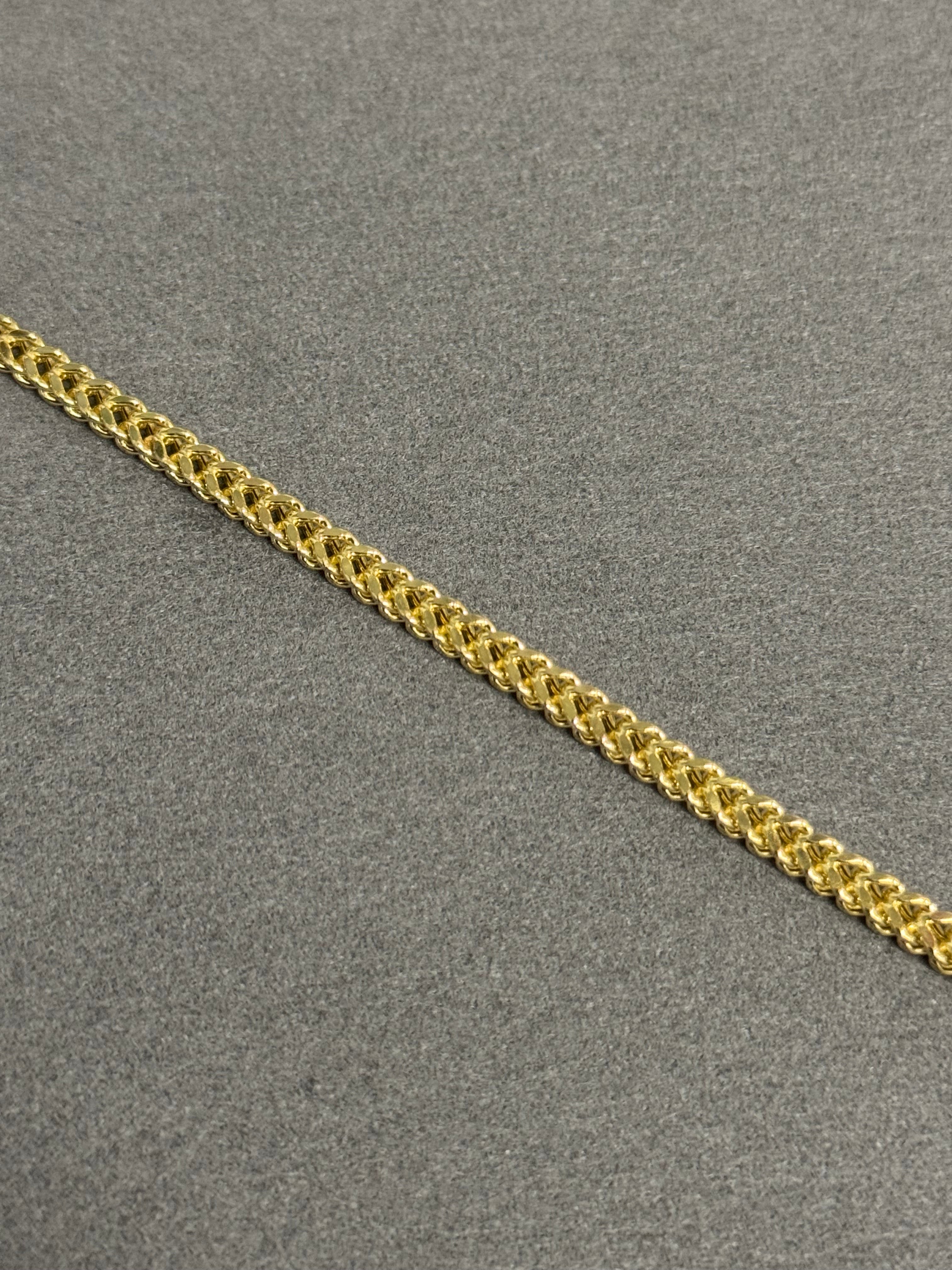 14K Gold Hollow Franco Chain Bracelet