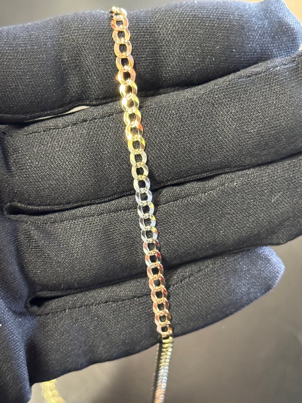 14K Gold Tri Tone Cuban Chain