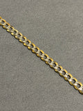 14K Gold Solid Two Tone Cuban Bracelet