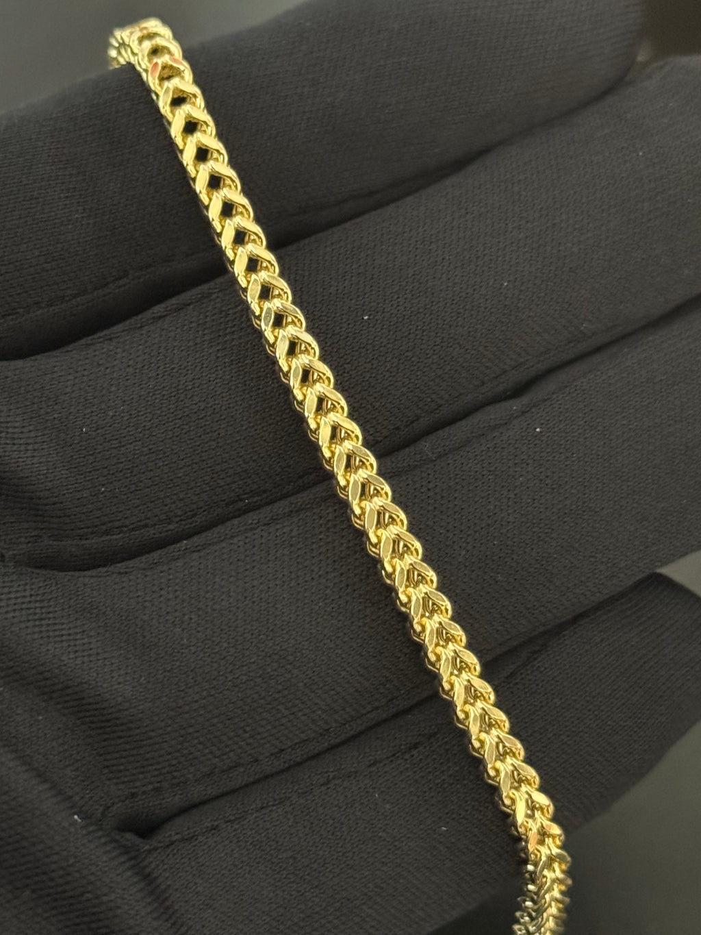 14K Gold Hollow Franco Chain Bracelet
