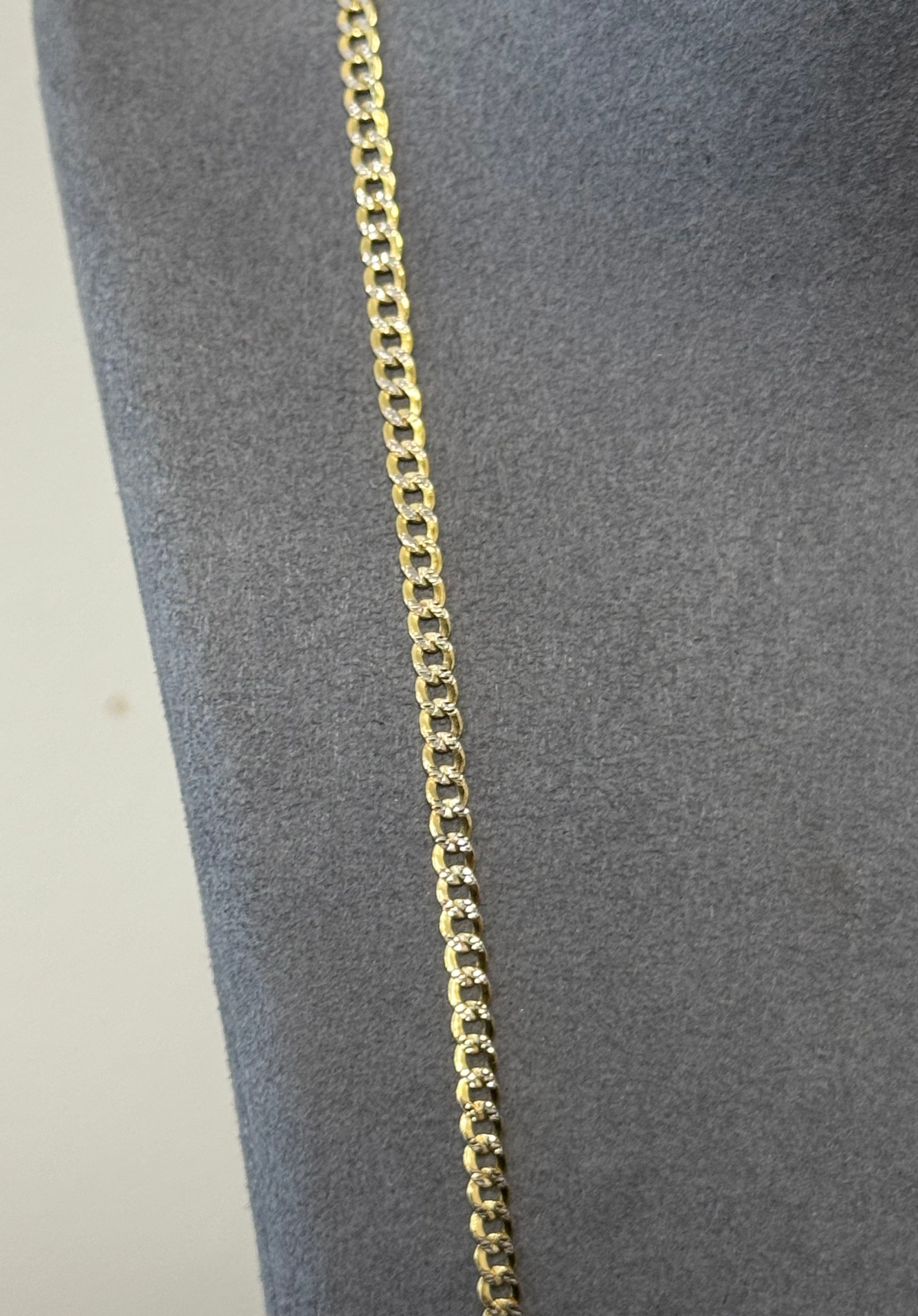 14K Gold Hollow Two Tone Cuban Chain